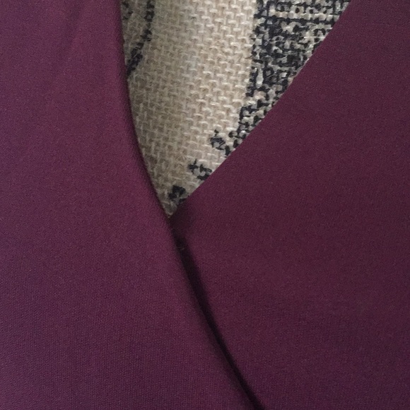 Ann Taylor Factory Burgundy Faux-Wrap Top - Picture 3 of 8